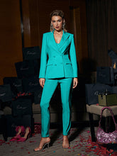 Nerissa Bodycon Blazer Set In Turquoise